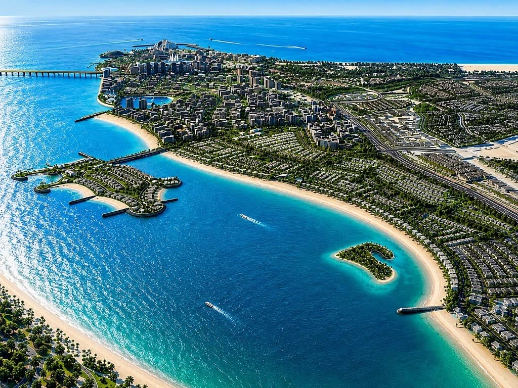 Static location graphic for Marsa Al Saadiyat on Saadiyat Island waterfront, Abu Dhabi
