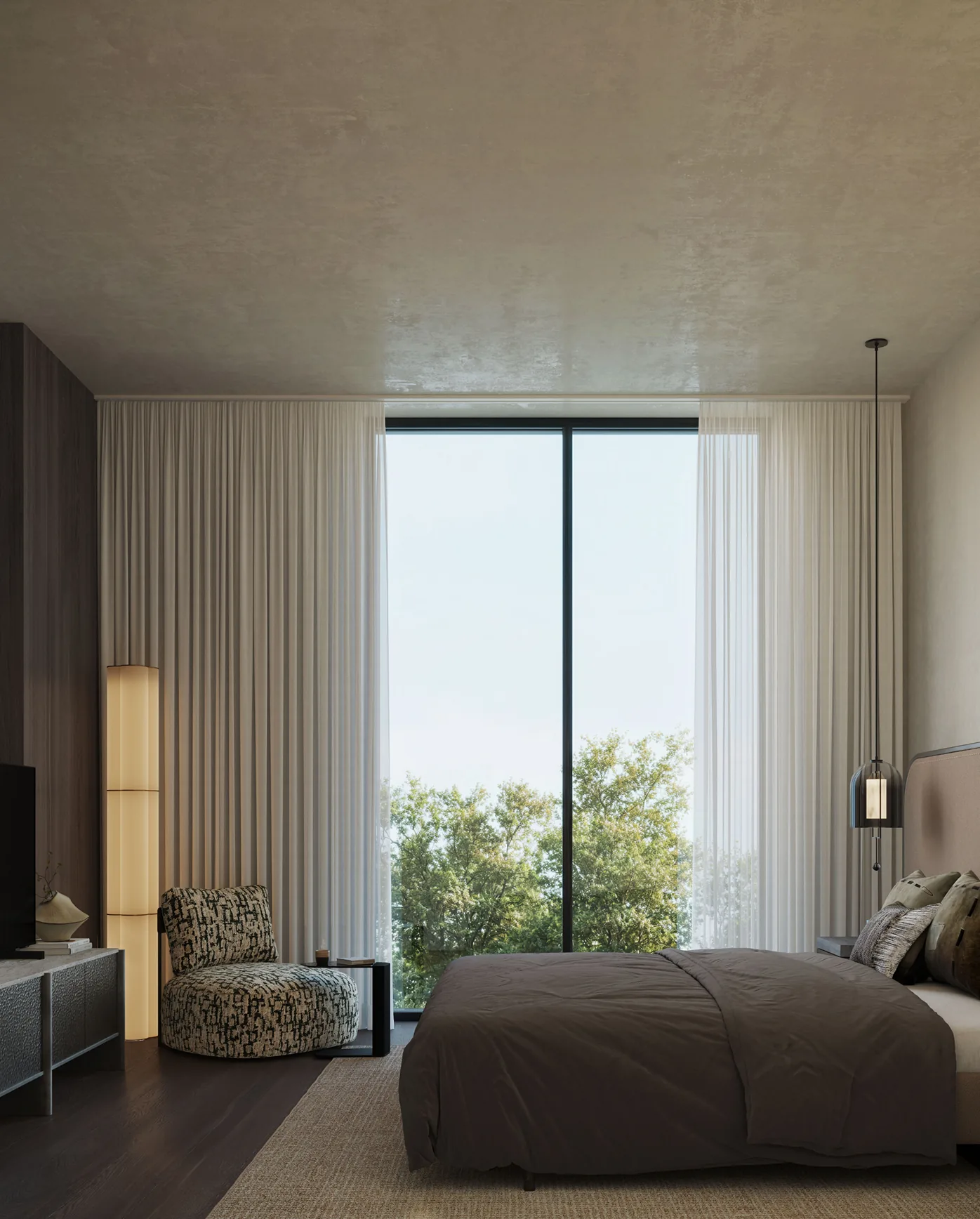 Sei Saadiyat 2 by Aldar one-bedroom interior with garden outlook on Saadiyat Island, Abu Dhabi