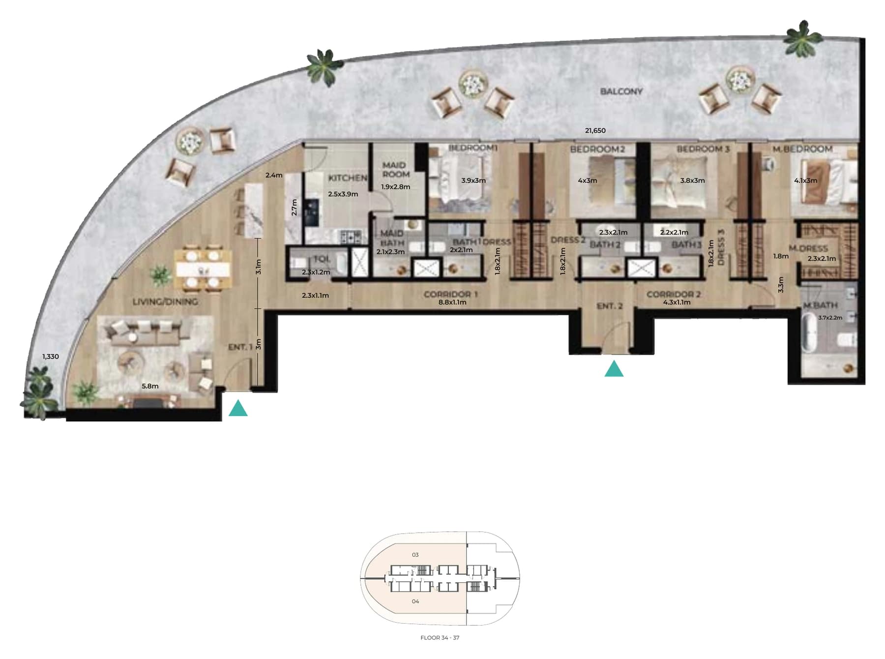 4 bedroom floor plan