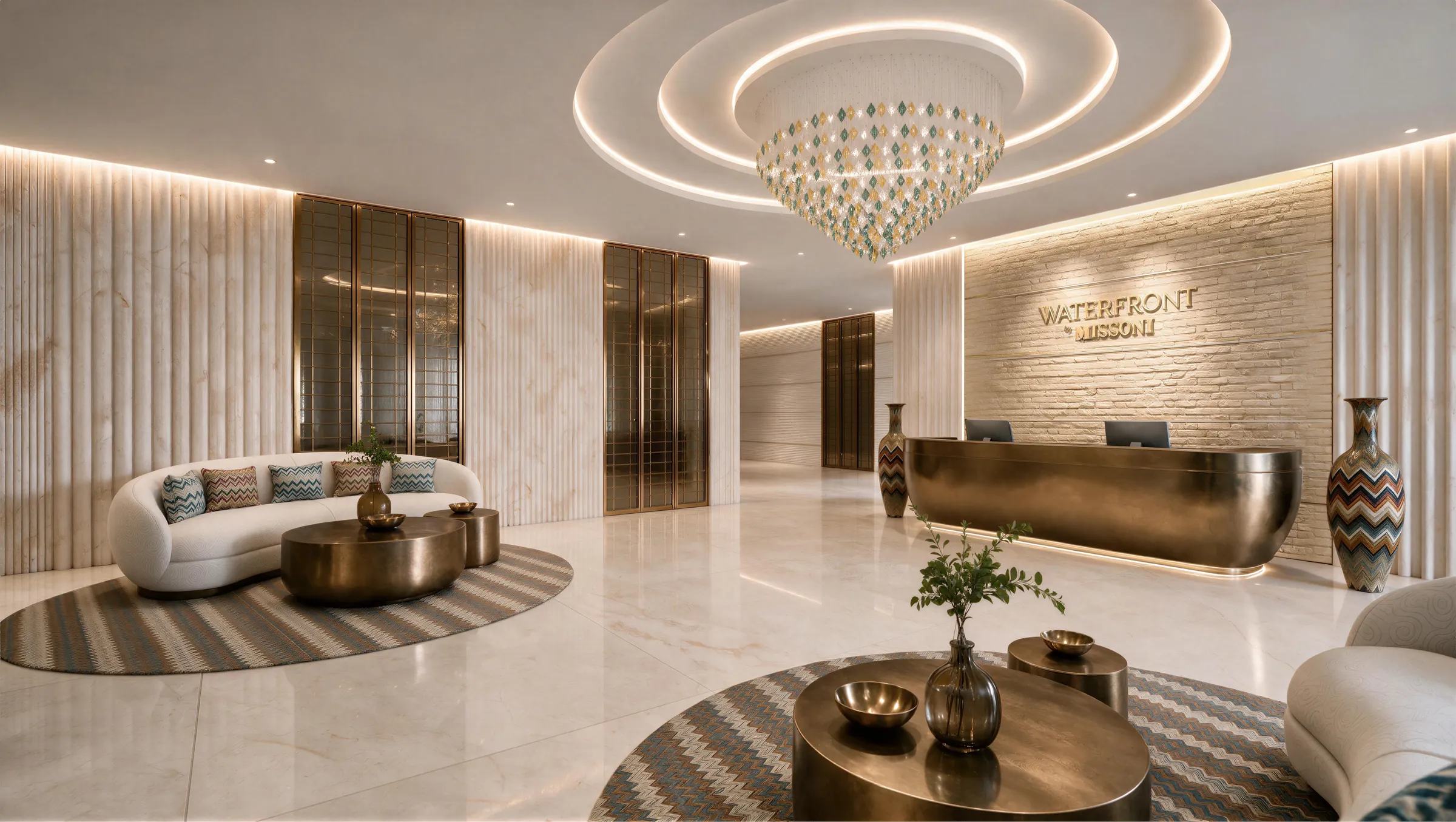 Lobby reception chandelier